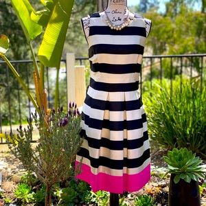 Sleeveless Fit and Flare Striped Dress